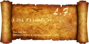 Lihi Filomén névjegykártya
